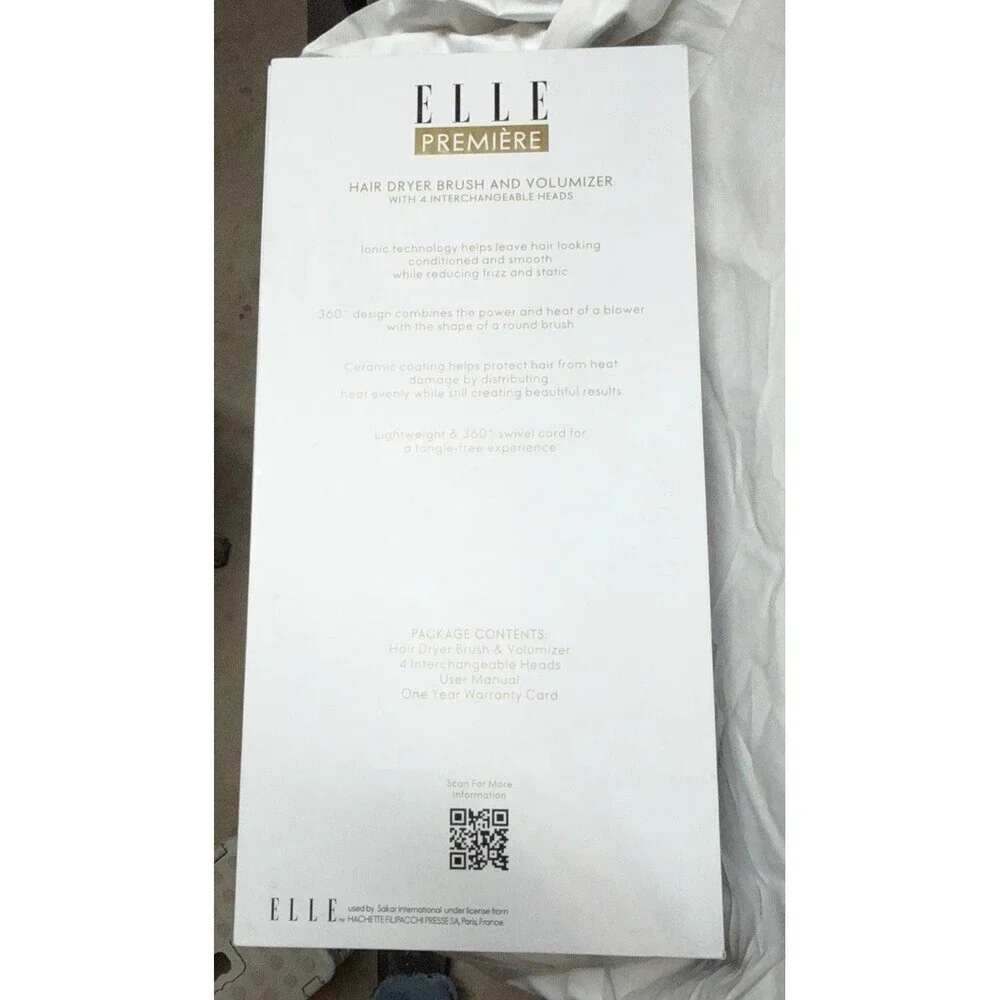 ELLE Premiere 4-in-1 Hair Dryer brush & Volumizer With 4 Heads